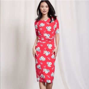 Boden Terese Pink Floral Jersey Knit Dress Size 8